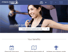 Tablet Screenshot of fitness-finder.com